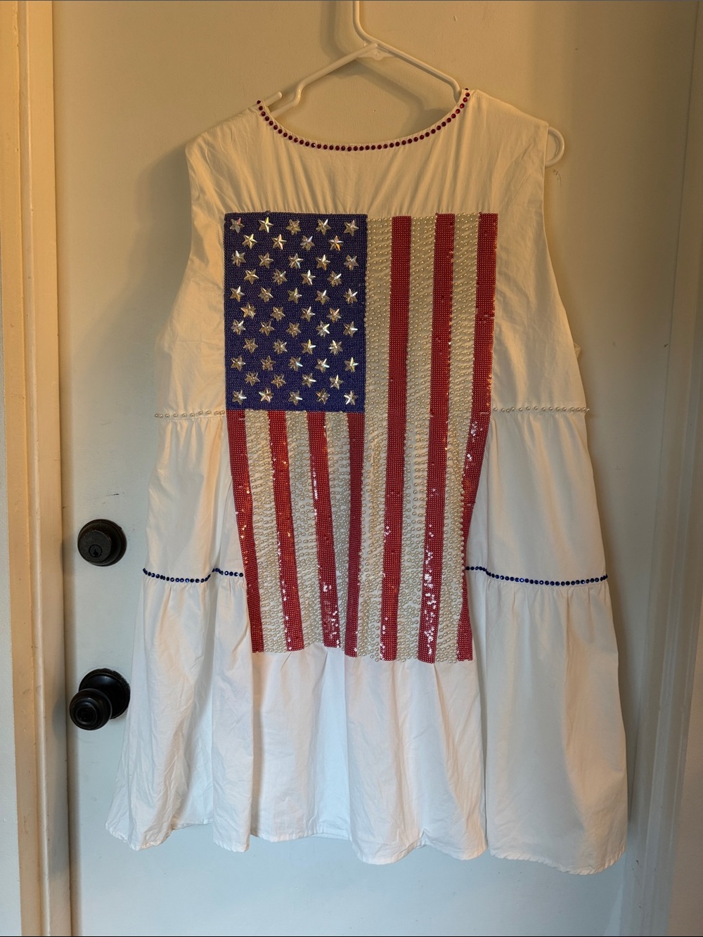 Queen of Sparkles FLAG BACK Dress white XL